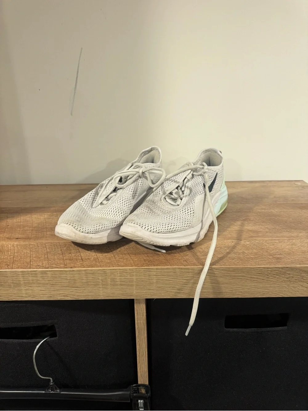 Nike Women's White Mesh Sneakers with Mint Accent